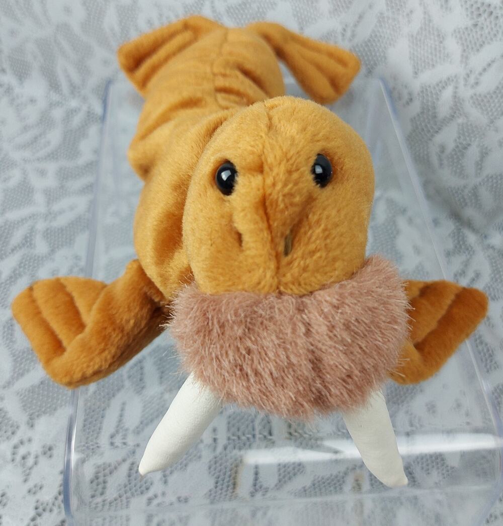 Ganz LENNY Walrus Beanie Brown 11" Plush Stuffed Animal Toy 1996 90s